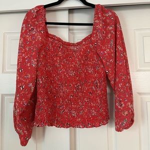 Red Floral Top